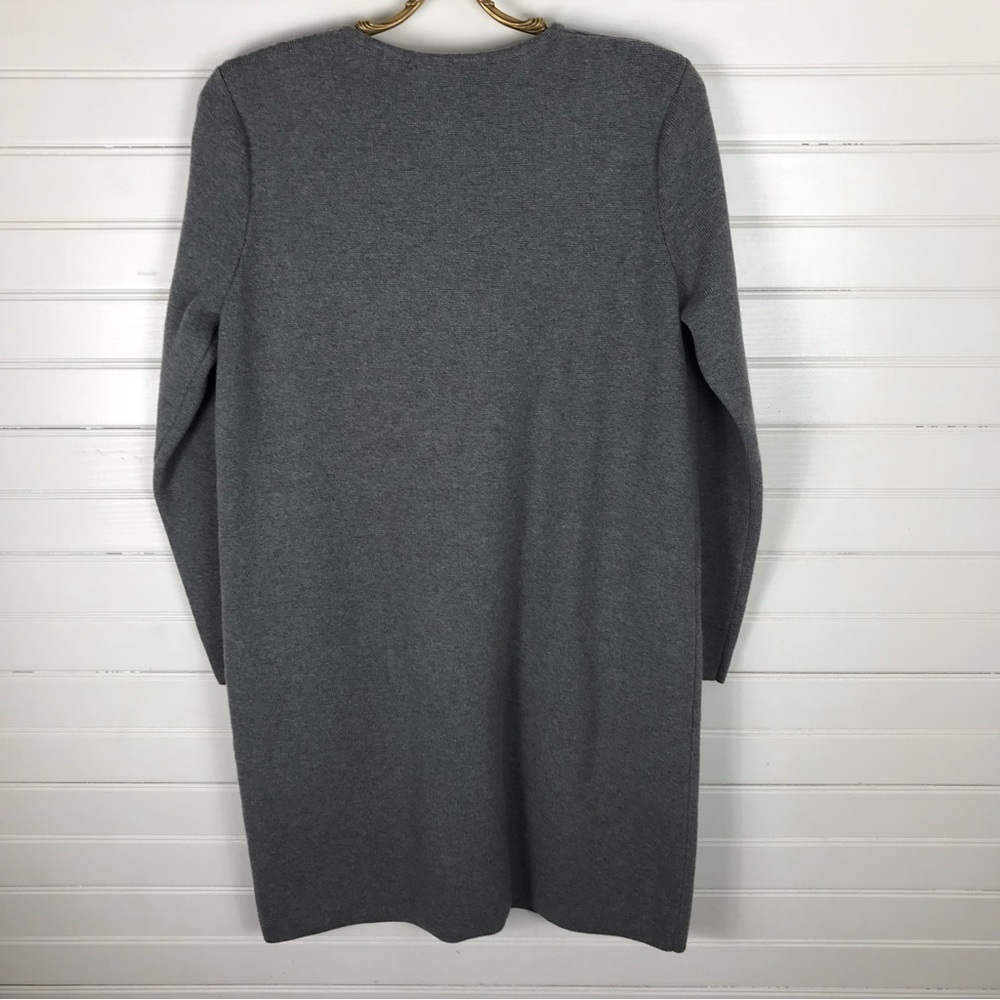 Banana Republic Long Sleeve Tunic Cardigan Zip Front Grey Size M - Picture 2 of 5